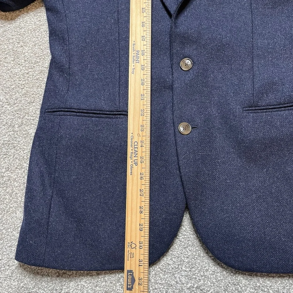 J.Crew Thompson Blazer 38 R Navy Blue Wool Blend Two Button Sport Coat Blazer
